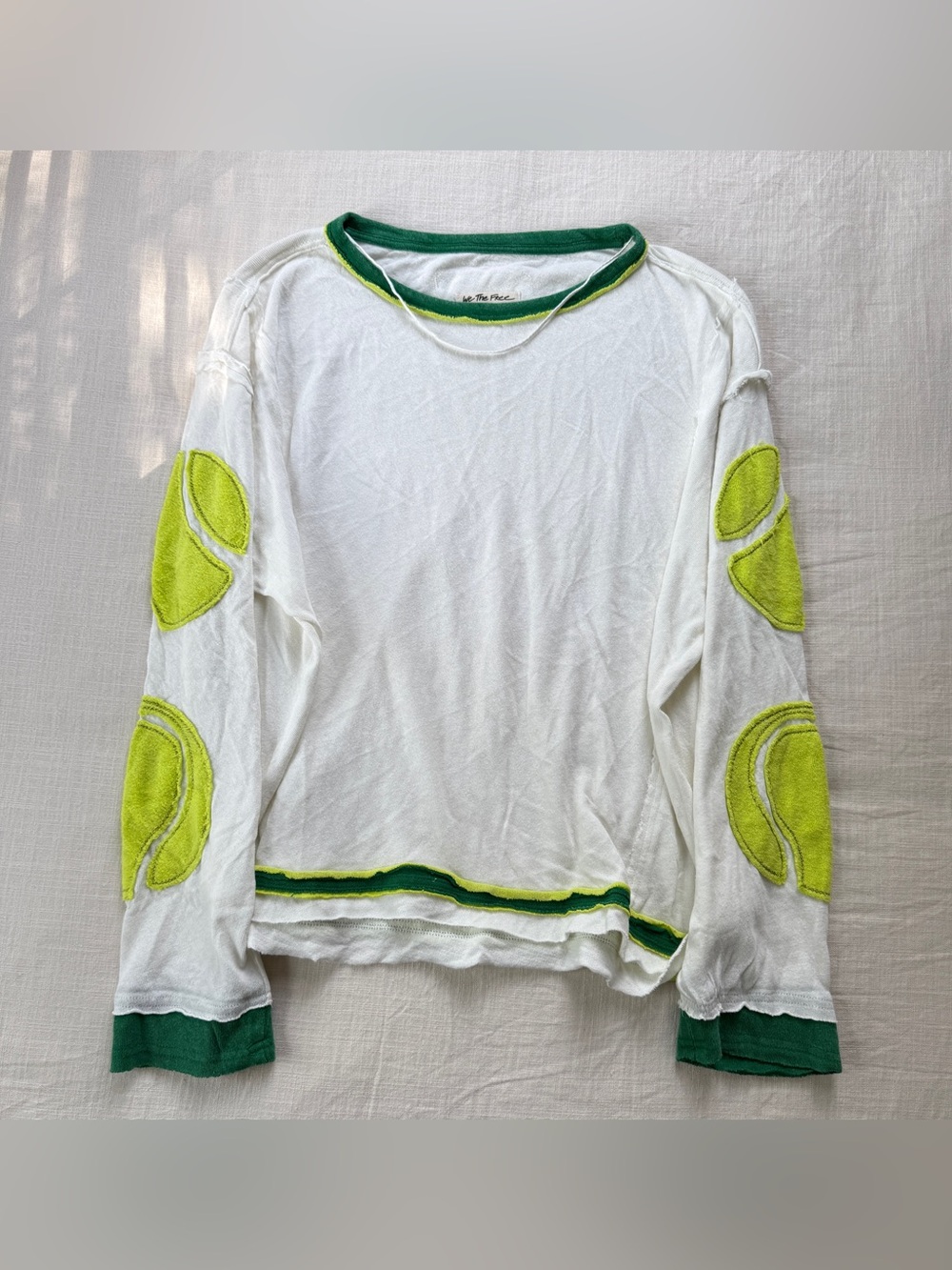 Free People We The Free You’re A Star Tennis Long Sleeve L Oversized Slouchy